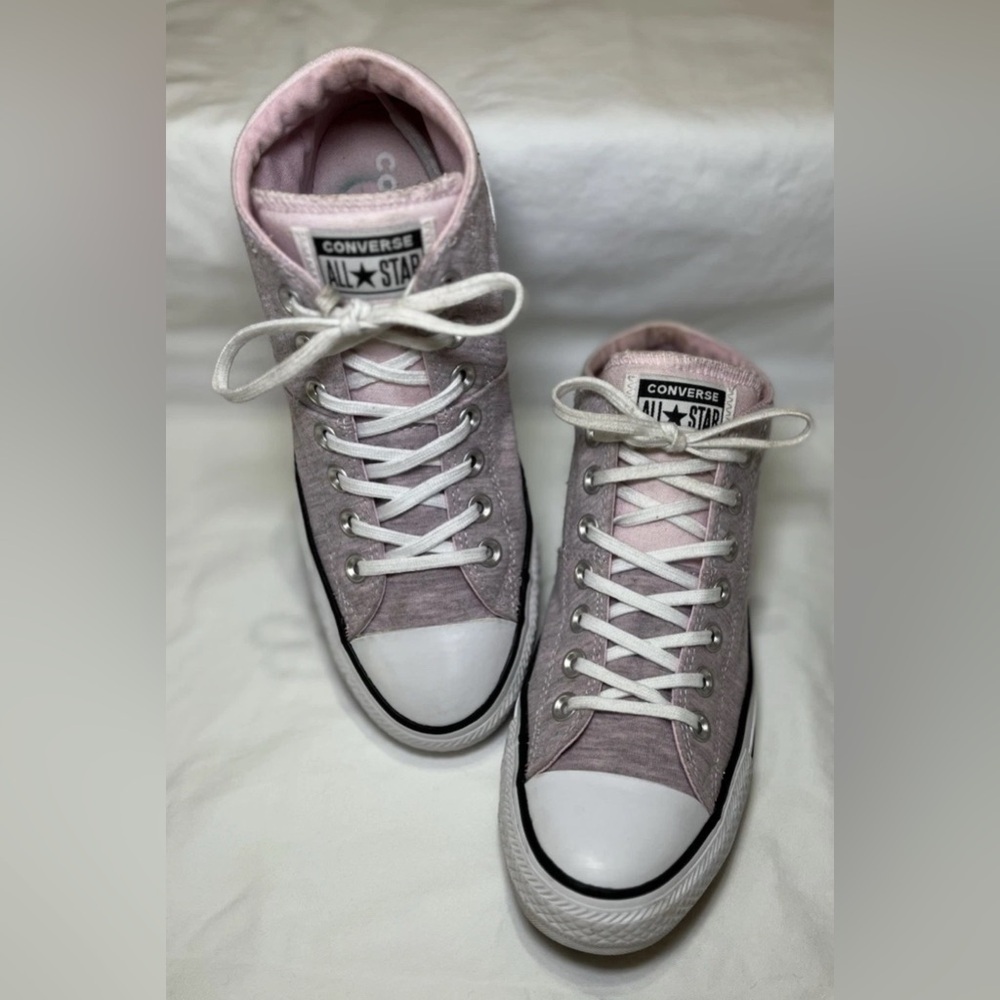 Converse Shoes Womens 8 Chuck Taylor All Star Sneakers Pink Gray Canvas High - Picture 2 of 12